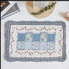 Thảm chùi chân cotton, kích thước 40x60cm họa tiết caro trắng
