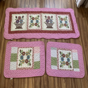 Set thảm phong cách quilt, thảm cotton