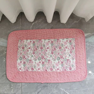 Thảm chùi chân cotton kích thước 40x60cm, mẫu hoa
