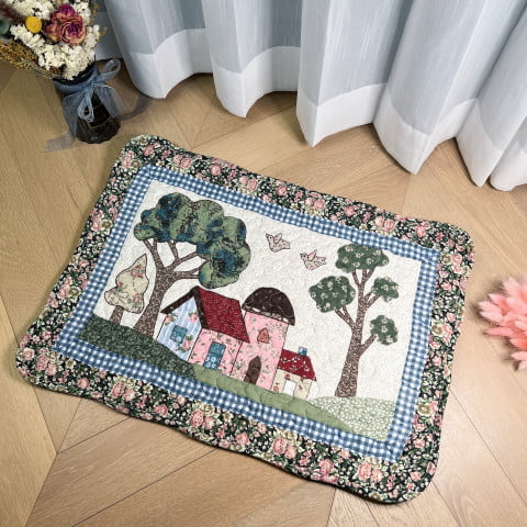 Thảm chùi chân cotton, kích thước 40x60cm họa tiết bức tranh
