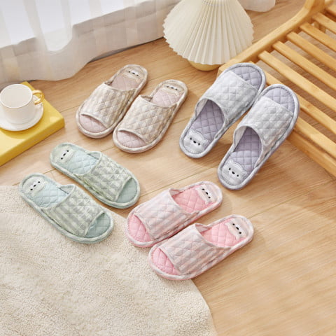 Dép Cotton 3 Lớp Cao Cấp Đi Trong Nhà, Văn Phòng, Spa, nhẹ nhàng êm ái, có hạt chống trượt bám chắc vào bề mặt sàn